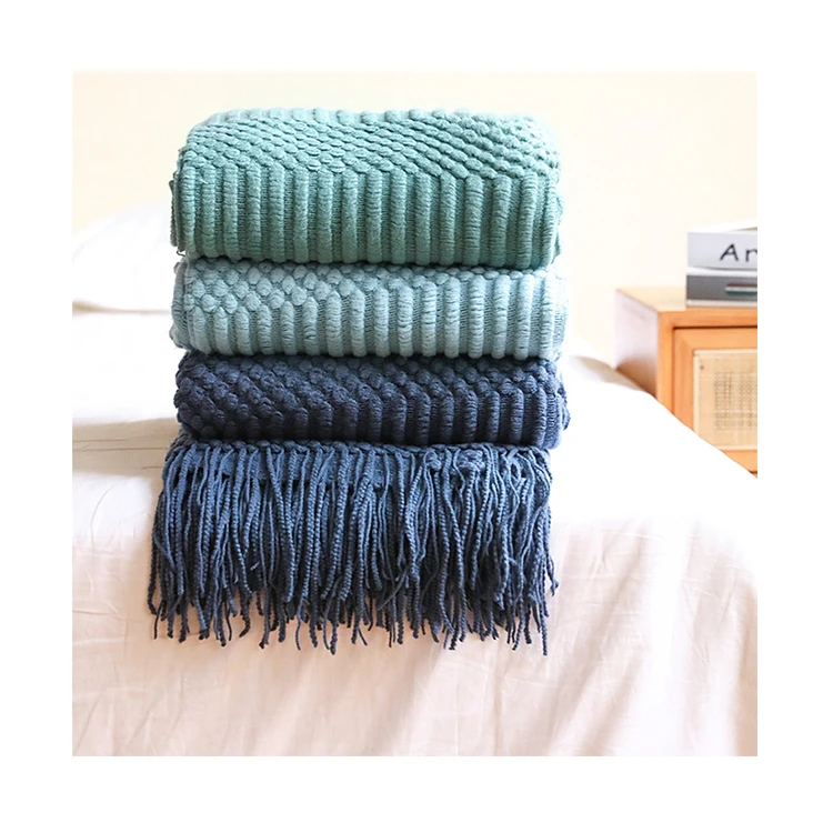 Вязаные шерстяные крупные вязаные одеяла, плед для дивана, одеяло для кровати с кисточками, клетчатые рождественские украшения для дома