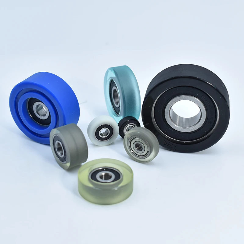PU wheel rollers PU60416-5 4x16x5 polyurethane plastic rollers wheel with bearings