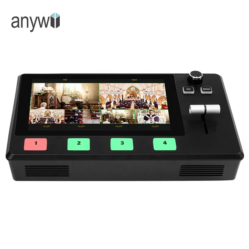 Anywii Multi-Camera Video Mixer Switcher 5.5 Inch FHD LCD 4-channel Real Time Production Live Streaming Video Switcher