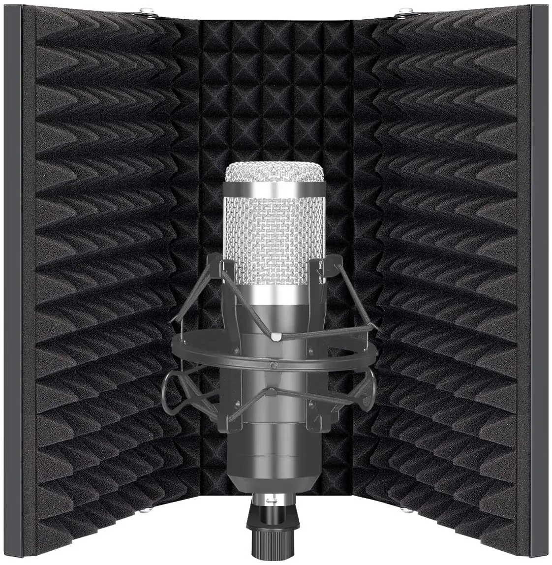 Microphone Blimp Podcast Equipment Bundle Studio Booth Sound Absorbing Foam for Sound Recording Singing