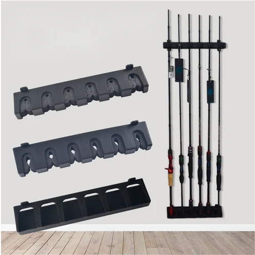 Multi-functional Household wall mounted fixed frame casting 6 rod rack rod Holder storage rack fishing rod display rack