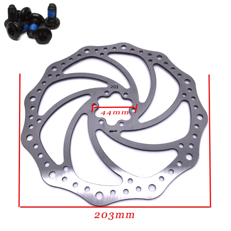 1 PCS Bicycle Mountain Bike Threaded Hubs Disk Disc Brake Rotor 6 Bolt Flange Adapter 203mm Rotor