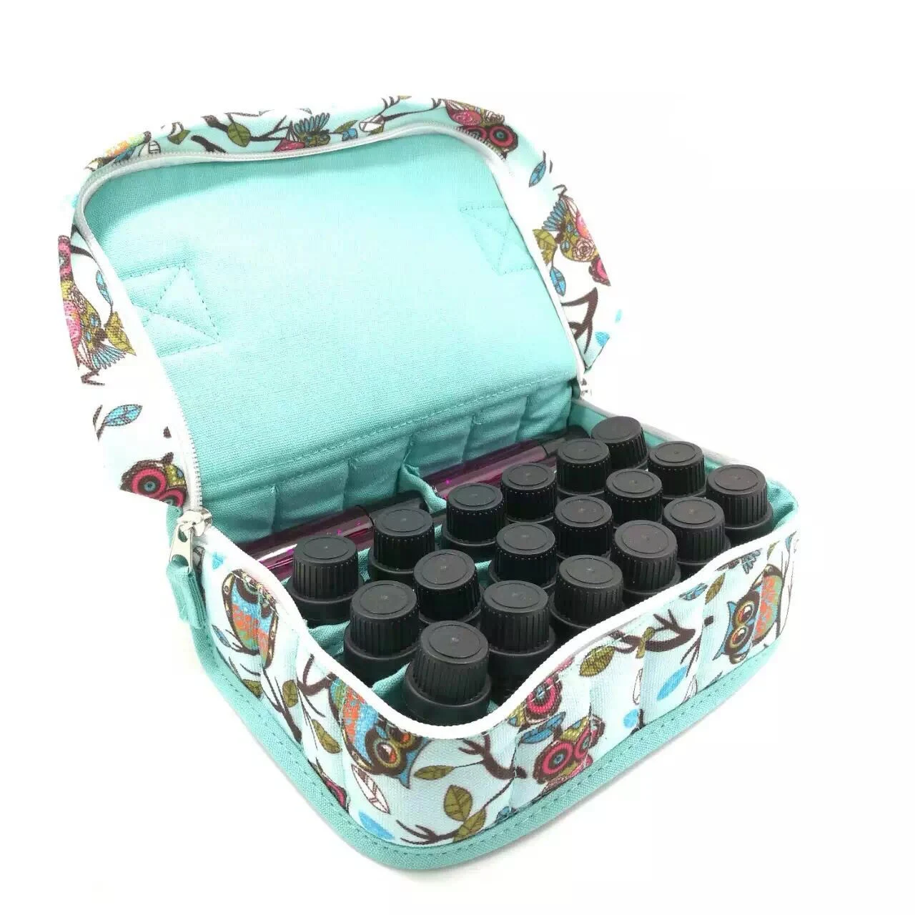 18 Bottles Essential Oil Carrying Case Shockproof Essential Oils Organizer Travel Bag Holder for 5ml,10ml Oil Empty Bag