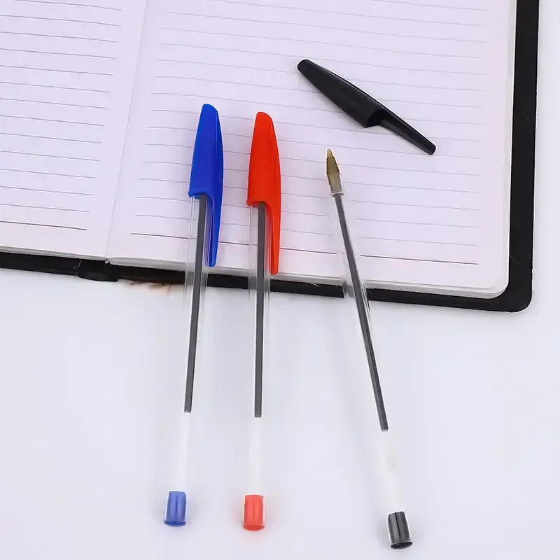 Wholesale 1.0mm  ballpoint pen  easy to write plastic pen student stationery for school 3 colors