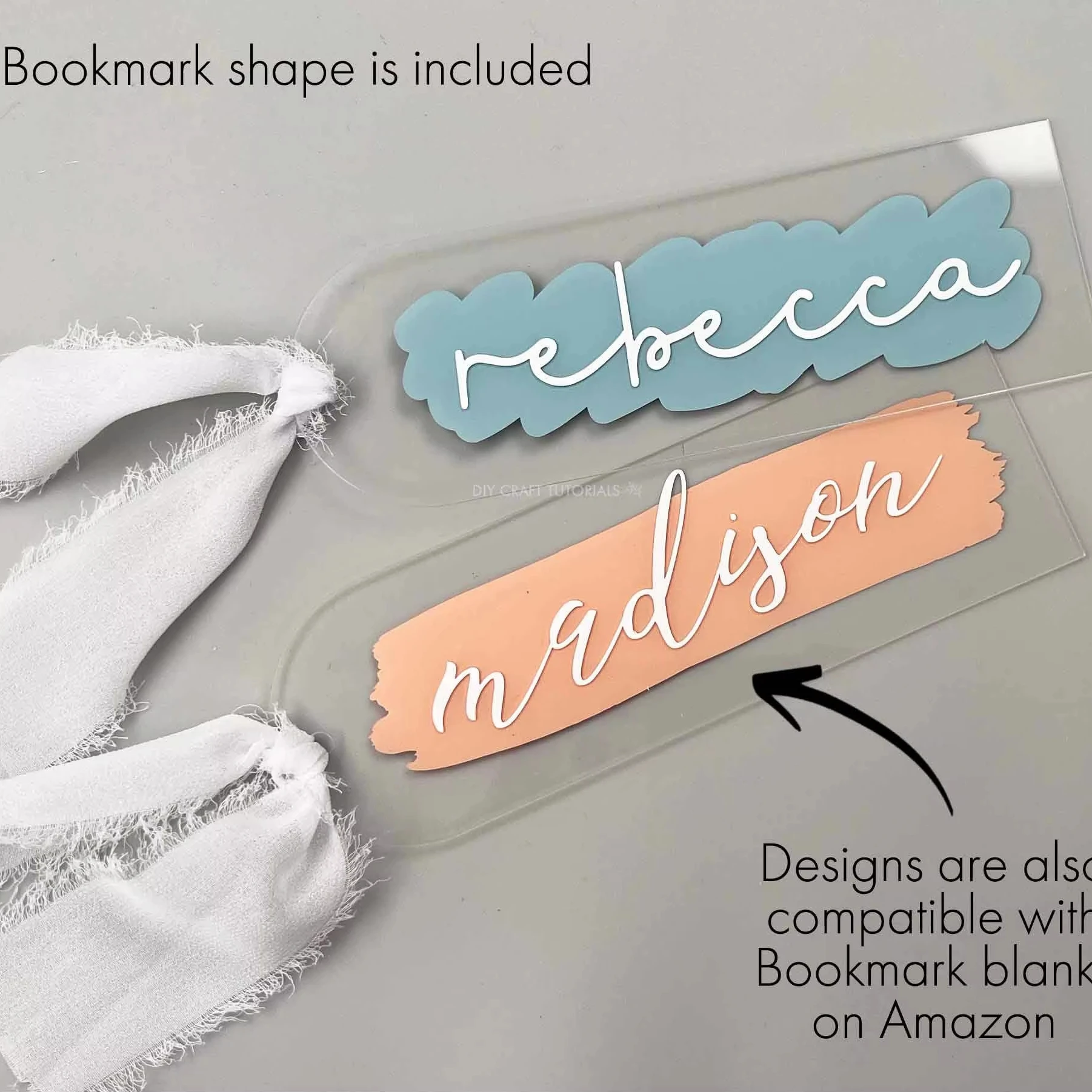 Custom Acrylic Sublimation Paint brush stroke svg Bookmark Blank with Tassel Promotional Bookmarks Gift for Reader Her Him