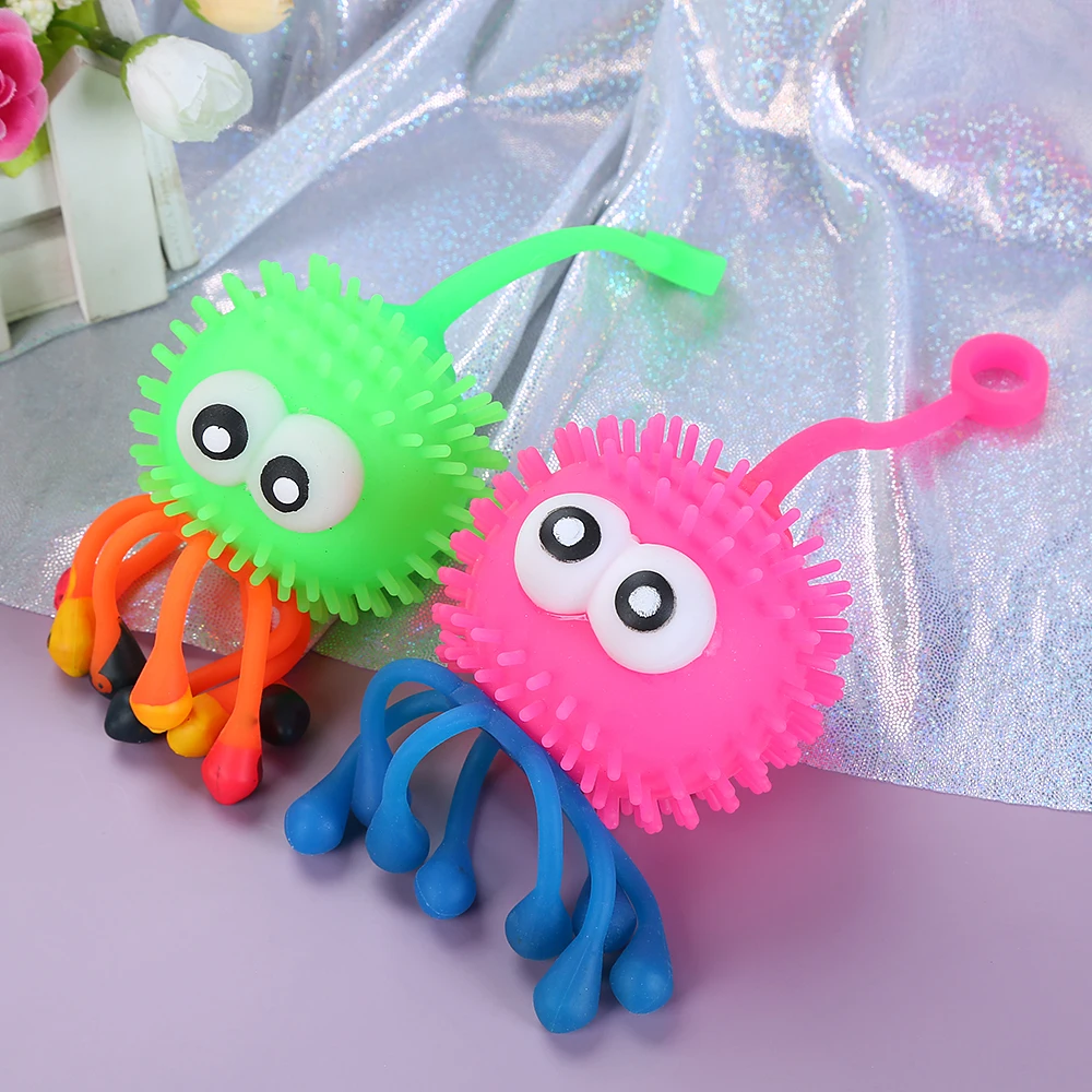 Капсула игрушка куриных фугу мяч Новинка с подсветкой в виде животного из термопласта цельный мягкий эластичный мигающие игрушки для детей