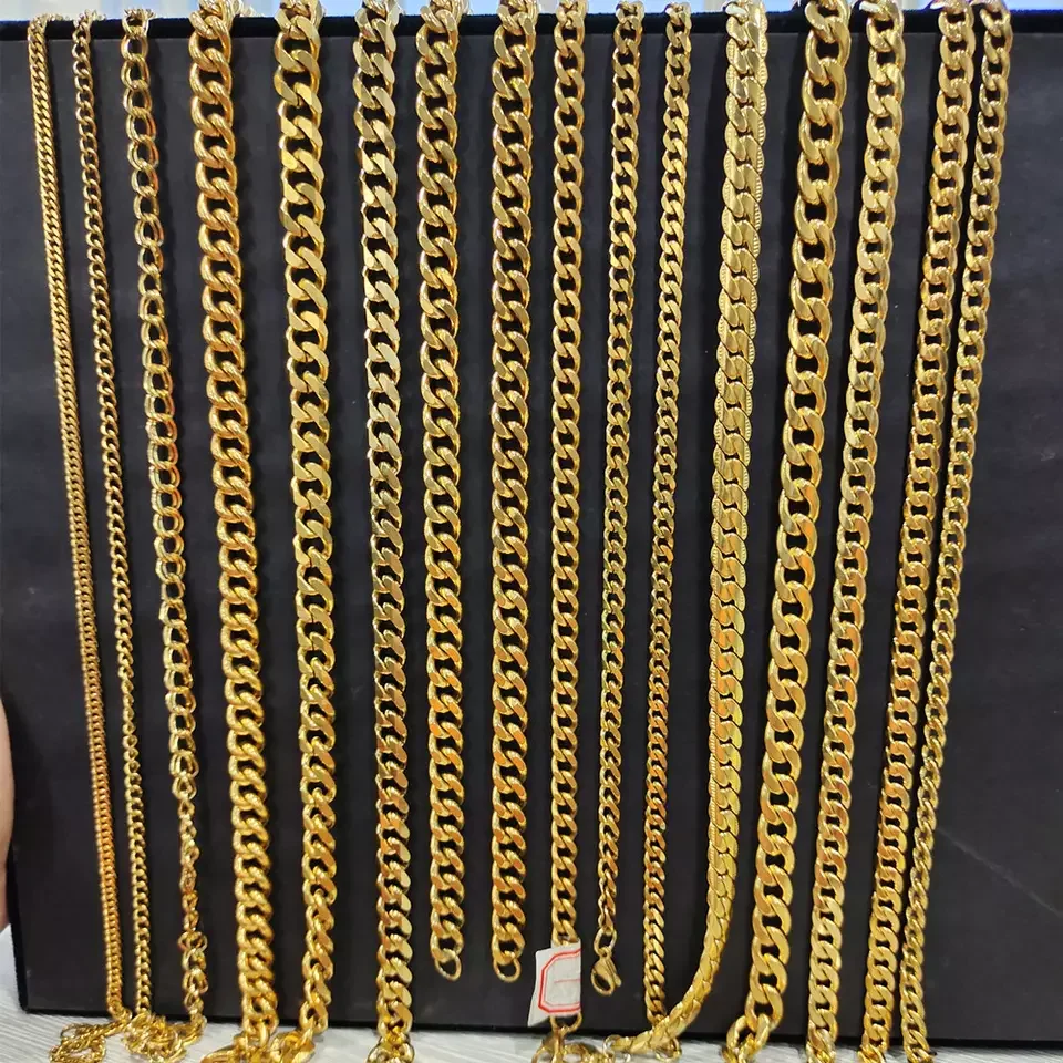 Olivia 18k Gold Plated Cuban Curb Link HipHops Women Men Miami Stainless Steel Cuban Link Chain Necklace