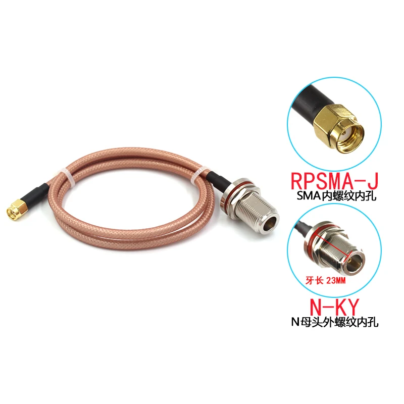 RF Cable Connector RG142 Coaxial Cable L16 N female 4hole flange To SMA Male Connector SMA To N Right Angle Crimp RG142
