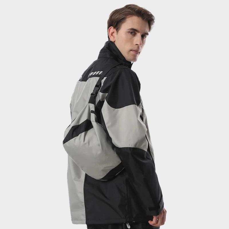 Hot Reflective Oxford Motorcycle Black Raincoats For Men Waterproof Rain Suit