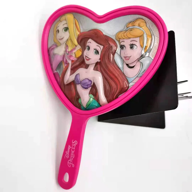 
New design 3D printing film person pattern holding love heart make-up mirror for children girls and women 