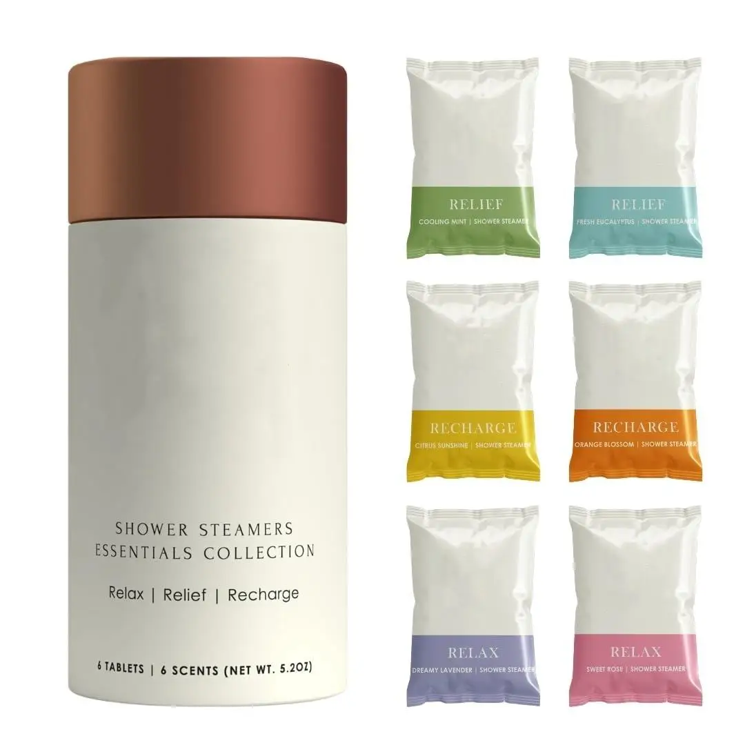 Oem Eucalyptus Aromatherapy Shower Steamers Cylinder Packaging For Shower Steamers