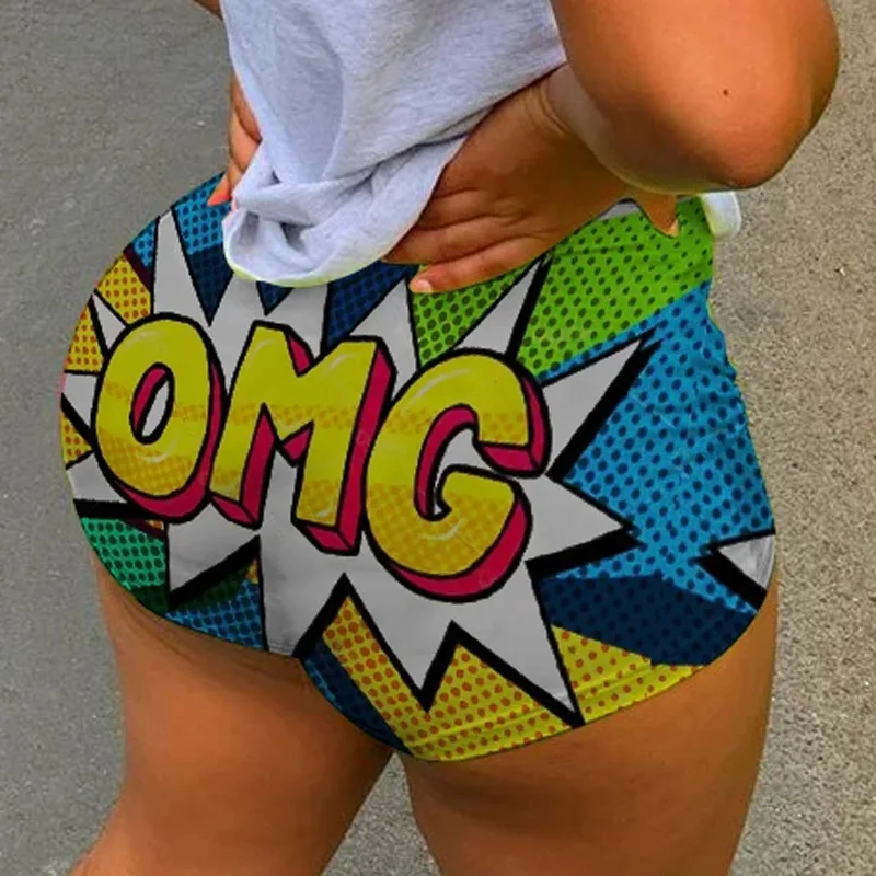 
 Summer Women Shorts Bubbaloo Booty Candy Shorts Yoga Snack Shorts  
