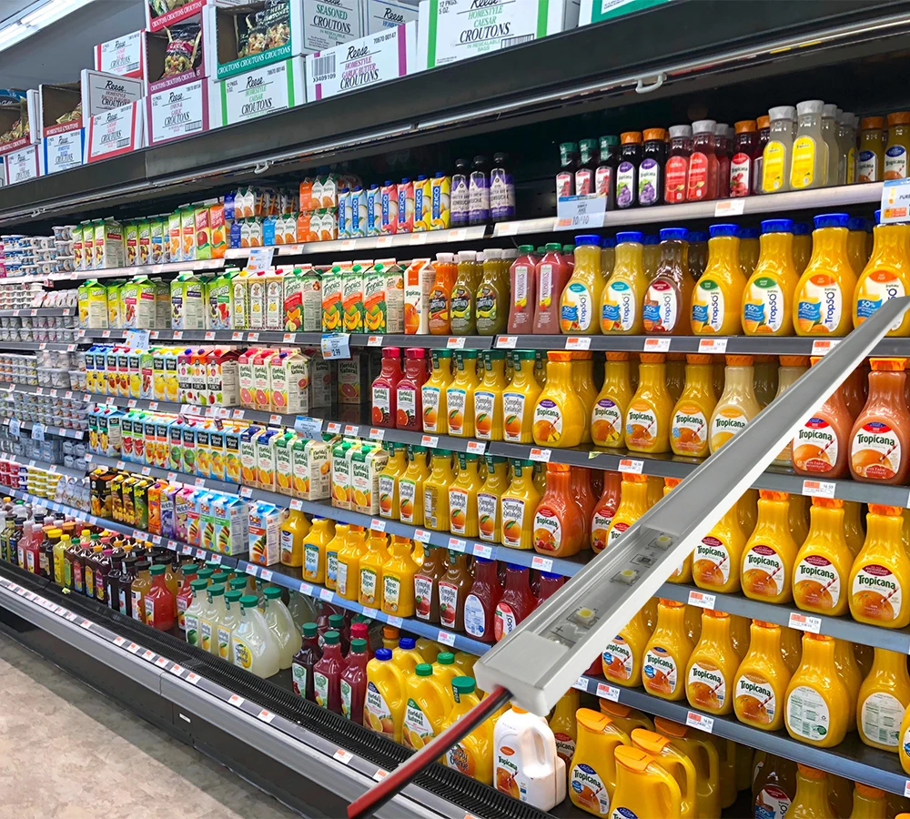 Розничная продажа стеллажи для супермаркетов Светодиодная лента 5050smd 3000K 4000K 6000K магнитный светодиодный светильник подсветка гондолы