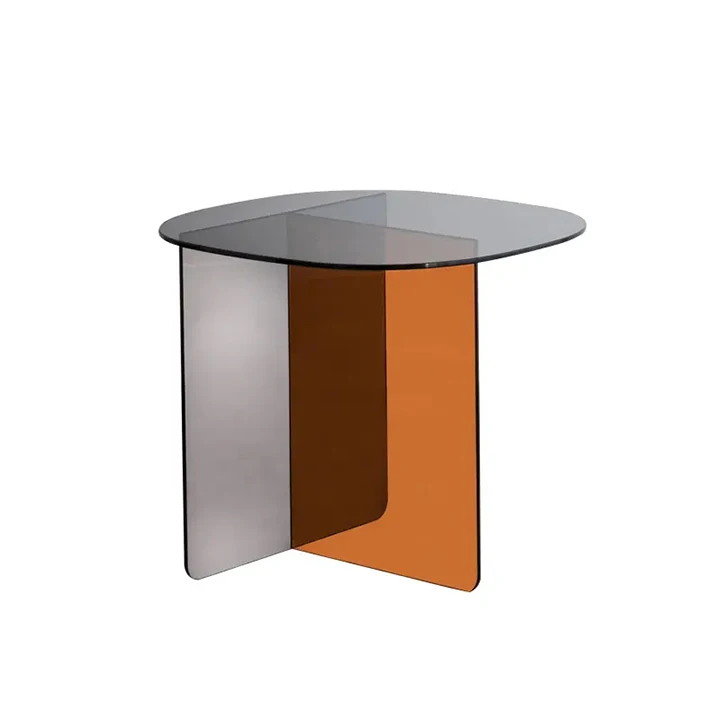 Colorful acrylic side table modern organic glass coffee table sofa side table living room bedroom can be customized