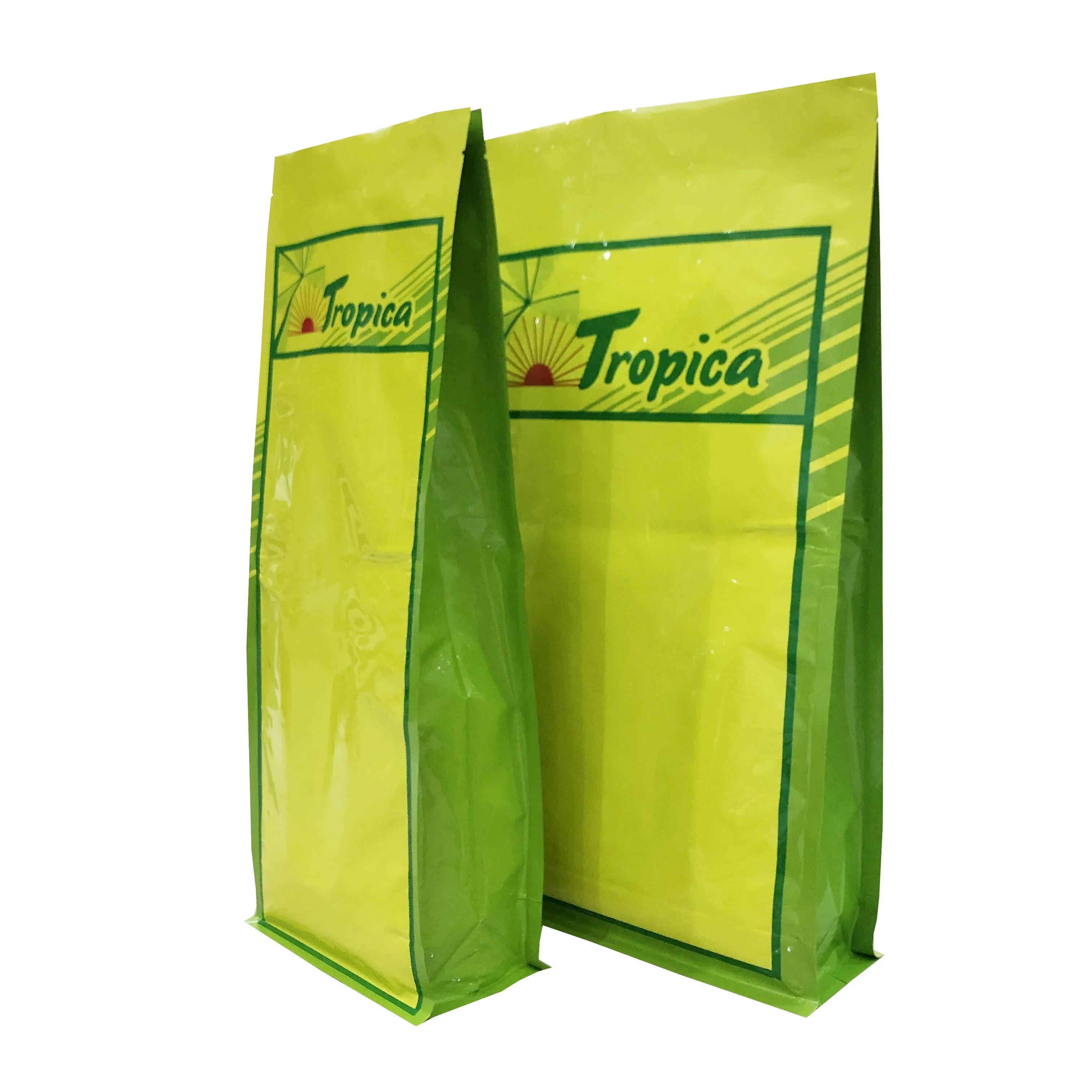 Custom Doypack Quad Seal Top Aluminum Foil Moisture Proof Chia Seeds Packaging Bag Stand Up Pouch Resealable Mylar Ziplock Bags