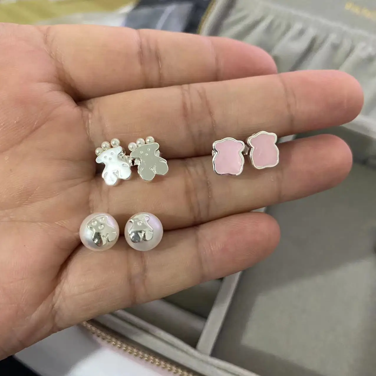 High quality 925 sterling silver Stud Earrings Touses 18K Gold Spain Bear Dangle Earring Jewelry For Women