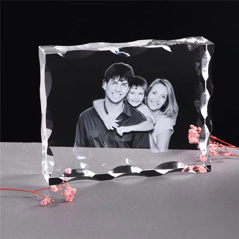 Wholesale K9 Crystal block Sublimation Crystal 3d Photo Frame Glass Trophy Awards