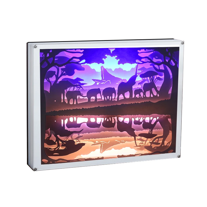 Amazing Paper Cut Light Box 3D Elegant Dioramas Inside Backlit Paper Laser Cut Shadow Boxes
