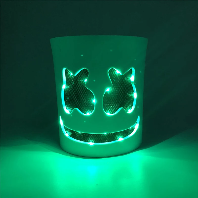 New Design Halloween Marshmallow LED Light Face Mask Full Head EVA Music Festival Funny Masks