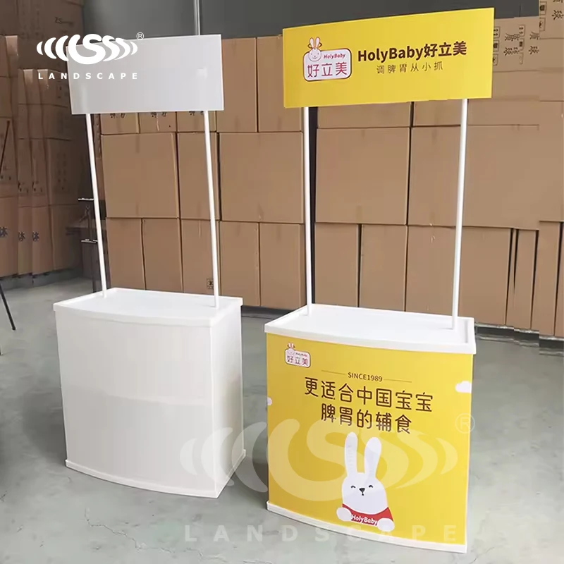 Promotion Counter Table Portable Tradeshow Podium Table Display Exhibition Counter pop up display table Rack/Carrying Bag
