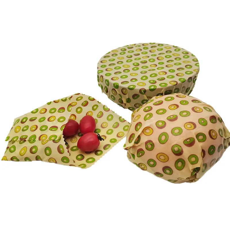 
Factory wholesale custom pattern food ecological washable and reusable ecological beeswax food packaging 