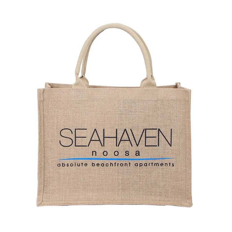 Hot selling Reusable Natural Non Woven Canvas Cotton Jute Tote Shopping Bag Custom Logo Printed