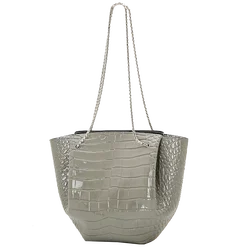 vintage flower basket shoulder lady bag crocodile pattern natural high-quality first layer cowhide handbags