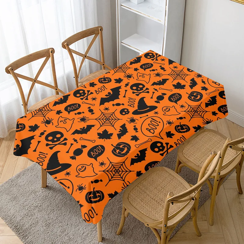 Sold for Halloween patterned tablecloths Christmas holiday sad woven air silk cotton tablecloths oil and waterproof