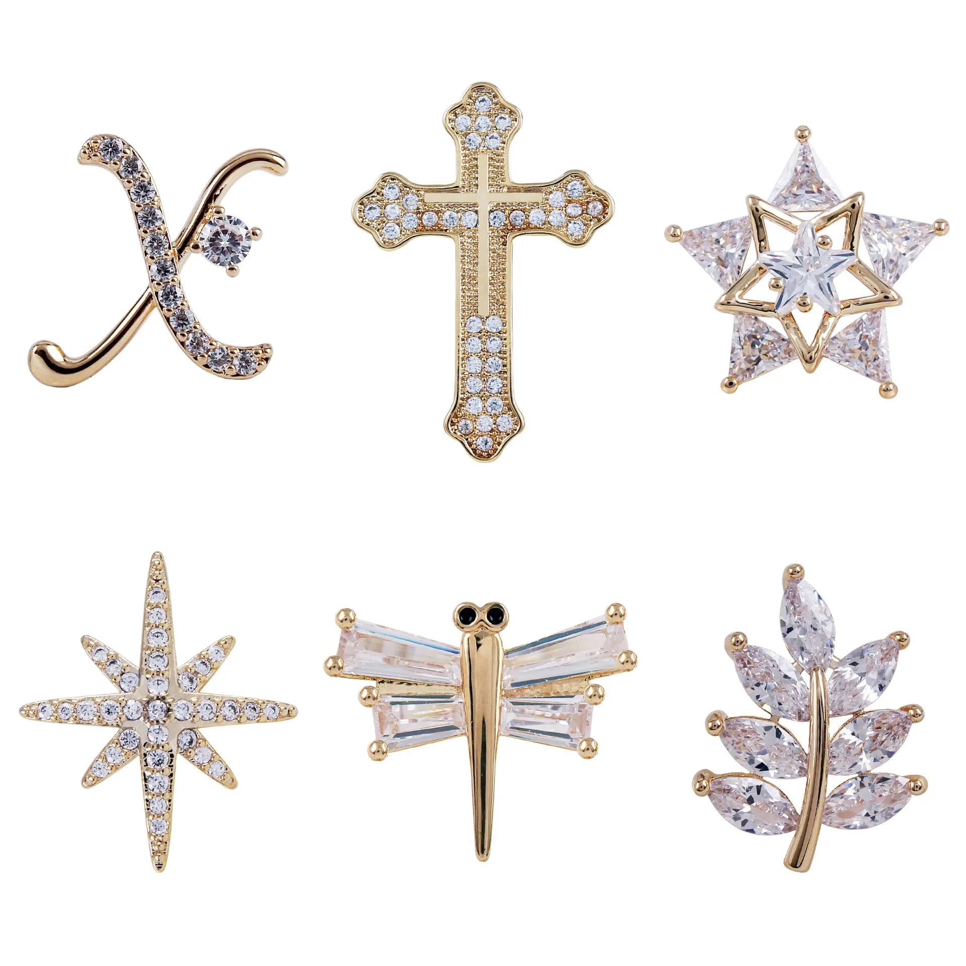 Cubic zirconia Zircon brand name keronsang dragon magnetic horse custom name crown cat Magnet Pins Brooch