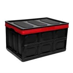 Reusable Collapsible Plastic Car Trunk Storage Box Organizer Folding Crates with Reflective Sticker,Waterproof Bag,Lid