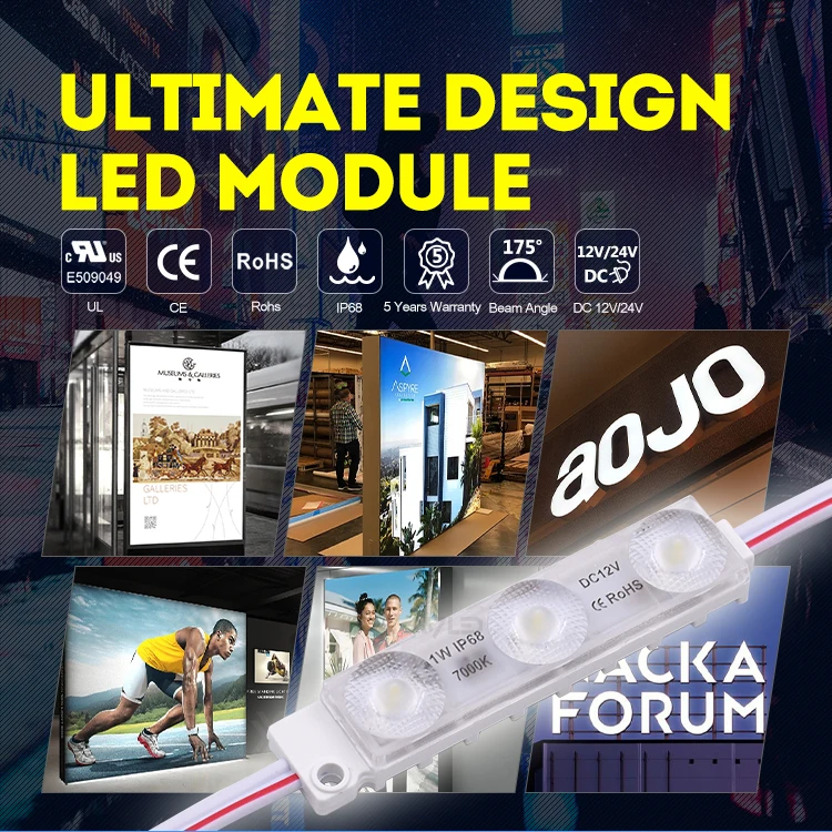 High Quality 5 years warranty CE Rohs approved 12V 7000K color Temp White Led Signage Module