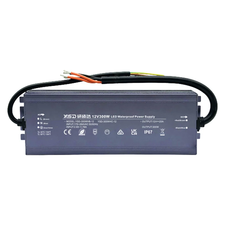 100w 150w 200w 250w 300w class II aluminum IP67 waterproof led driver for outdoor street lamp flood light high bay power supply