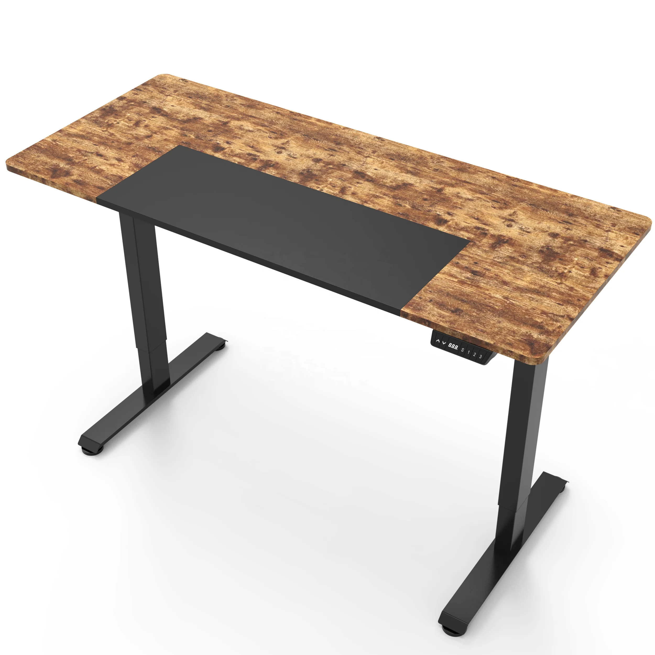 V-mounts l-shaped legs ergonomic electric single motor height adjustable desk with Splicing color surface JSD5-02-4P