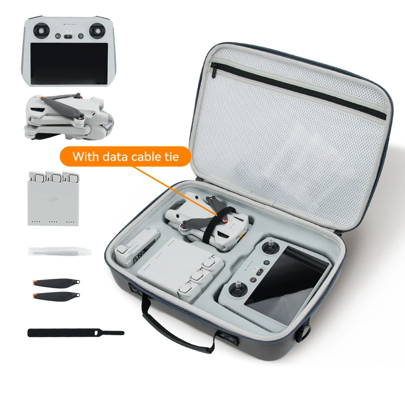 waterproof foam molded zipper organizer portable drone bag uav box protective eva hard case for DJI Mini3 pro