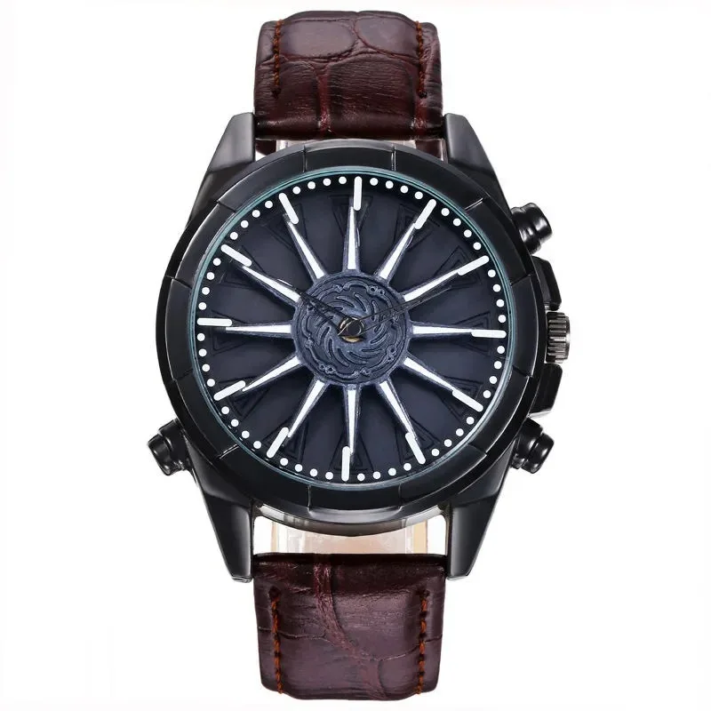 Fashion Sports Car Wheel Rotatable Dial Quartz Watch speedometer wrist man watch MW16