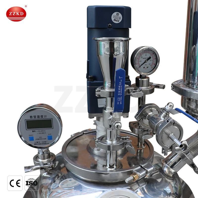 CE Customizable 50l 100l 200l Hemp Oil Purification Fully Jacketed Reactor Stainless Steel for Decarboxylation Reaction