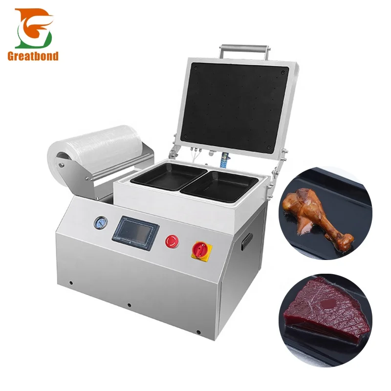 Factory Direct Sales Fast Heating Fish Seafood Fruits Meat Cooked Food Desktop Vacuum Laminating Packaging Machine