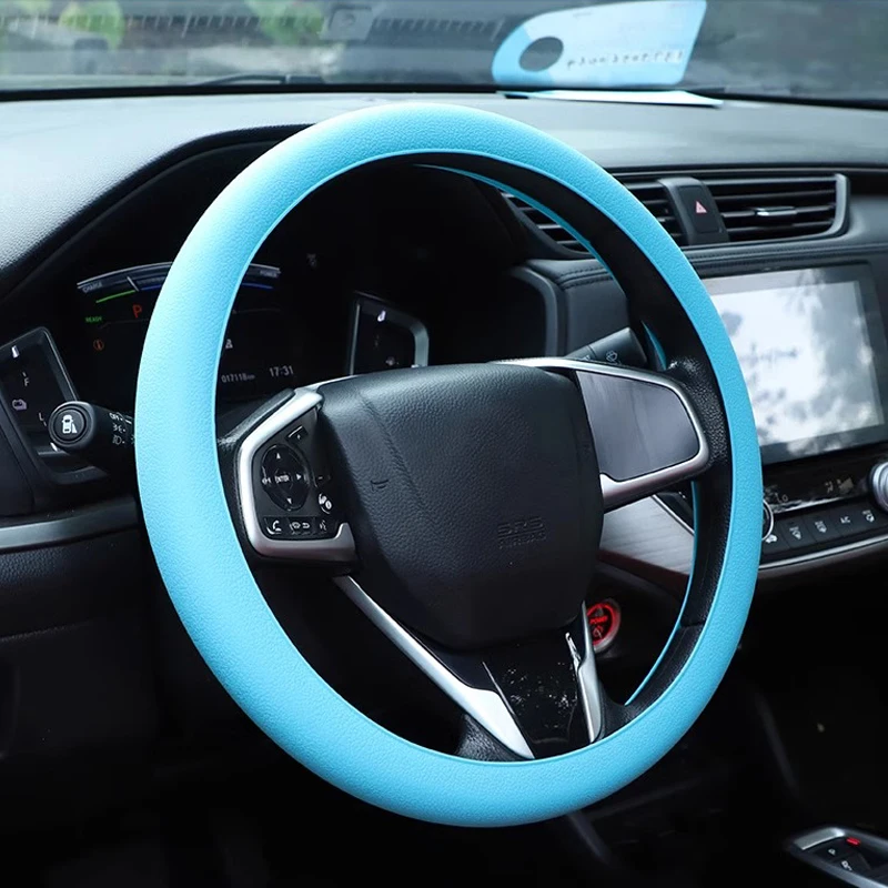 Automotive silicone steering wheel cover comfortable non-slip steering wheel protective cover universal steering wheel cover