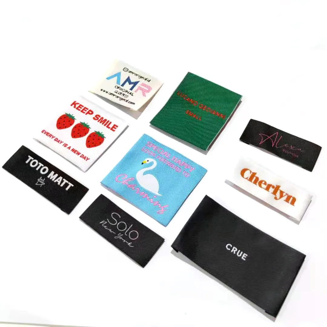 Hot selling customize private high-density damask labels for clothing