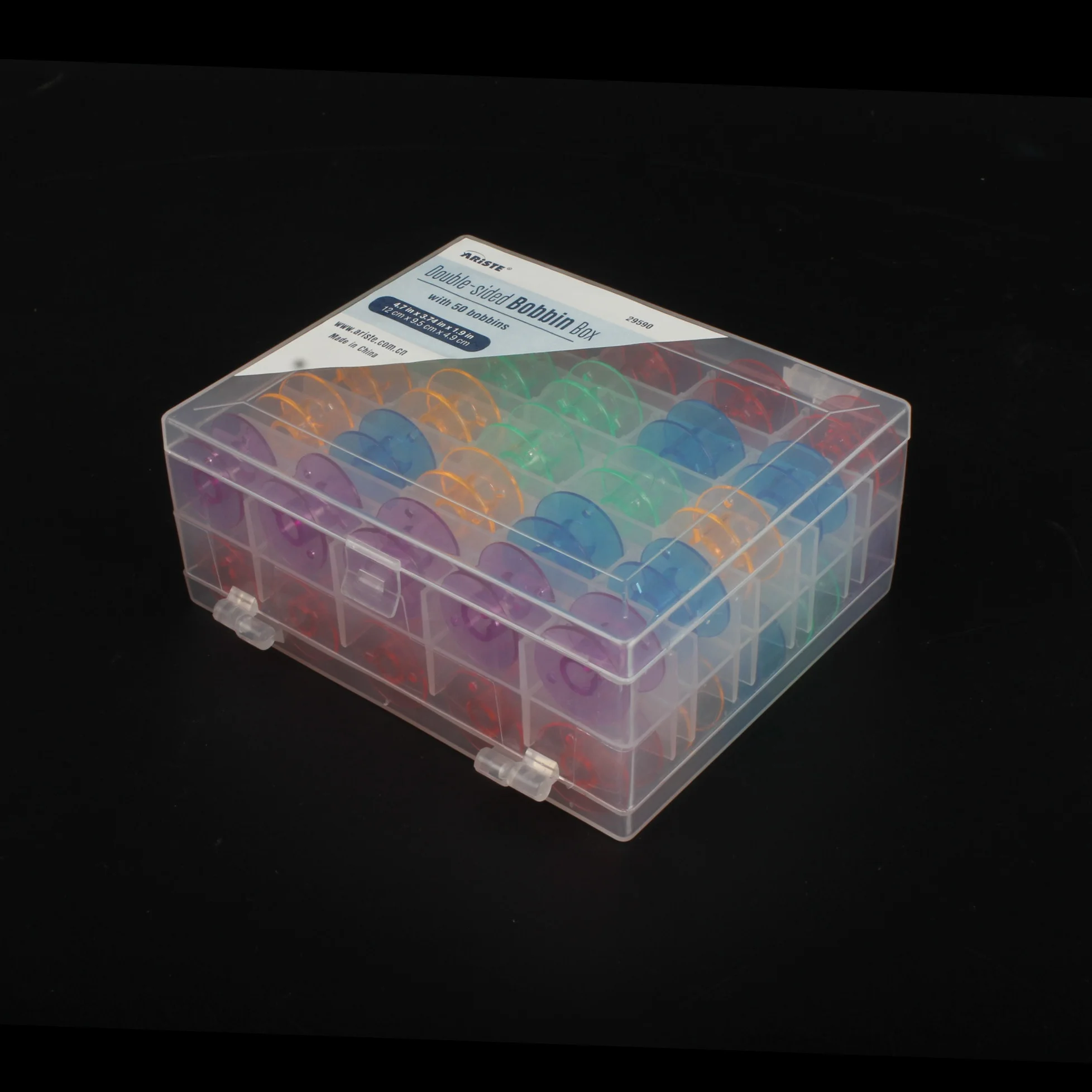 29590 Empty Double Sided Bobbin Storage Box bobbin not included Double side Storage box