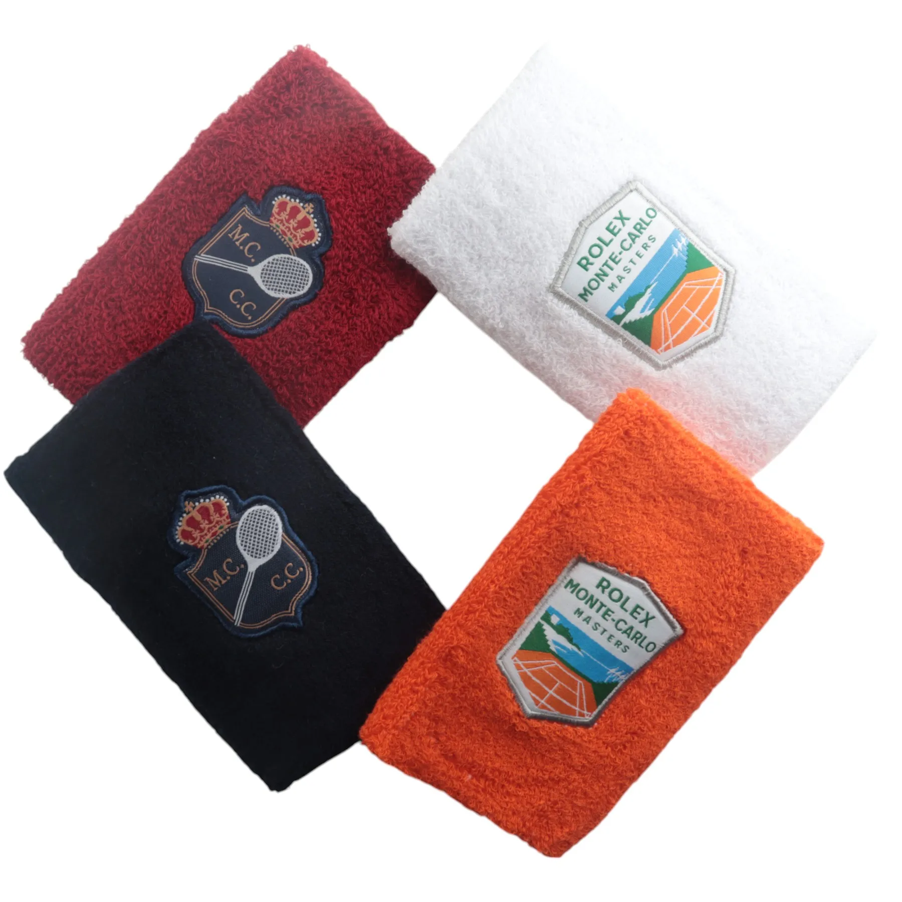 Ready to ship three colors one headband +two wristbands red orange yellow color sweatband set total 3pcs