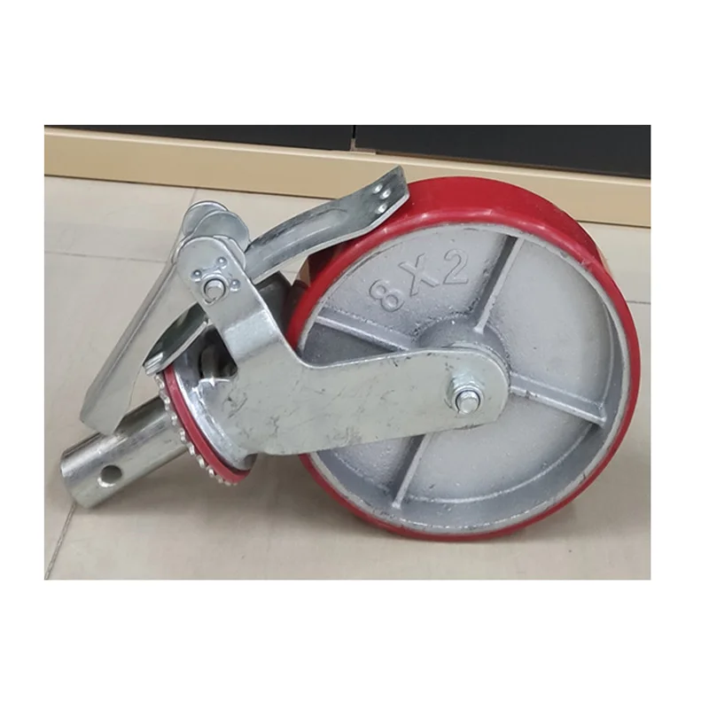 China European Scaffolding Wheels aluminum alloy scaffold caster Iron PU Rubber Wheel for scaffold