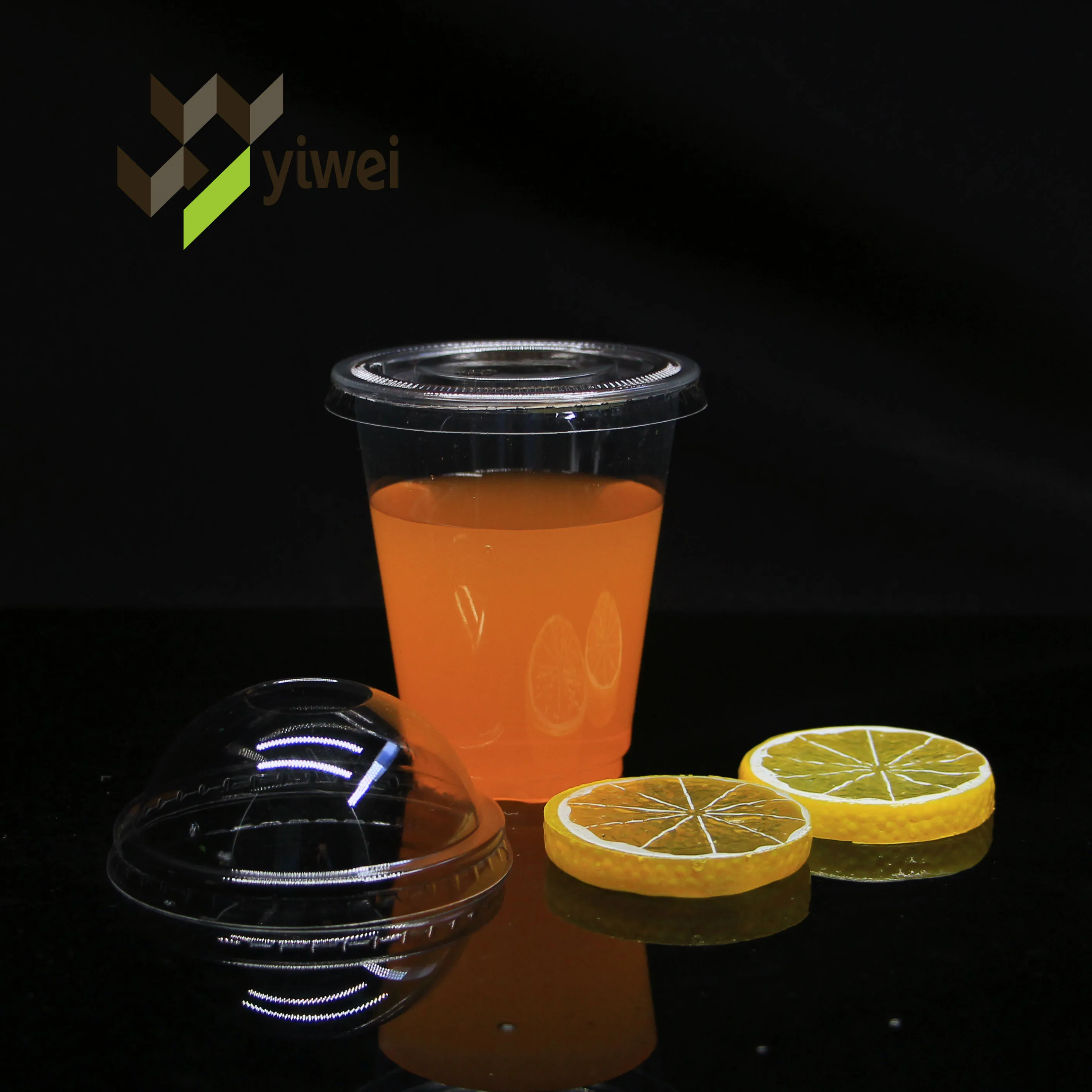 Custom Logo Disposable PET Cup With Lids, Boba Tea Coffee Juice PET Clear Plastic Cup/