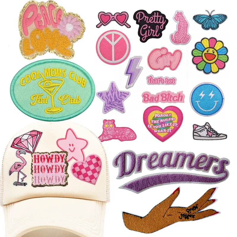 Custom American Usa Flag Embroidered /leather /letter/woven /embroidery Iron on Western Cowboy Hat Patches for Trucker Hat