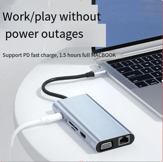 Многоинтерфейсная док-станция для ноутбука 11 в 1 USB 3 0 HDMI RJ45 Type-C расширитель адаптер компьютера концентратора 4K наличие наличии телефон