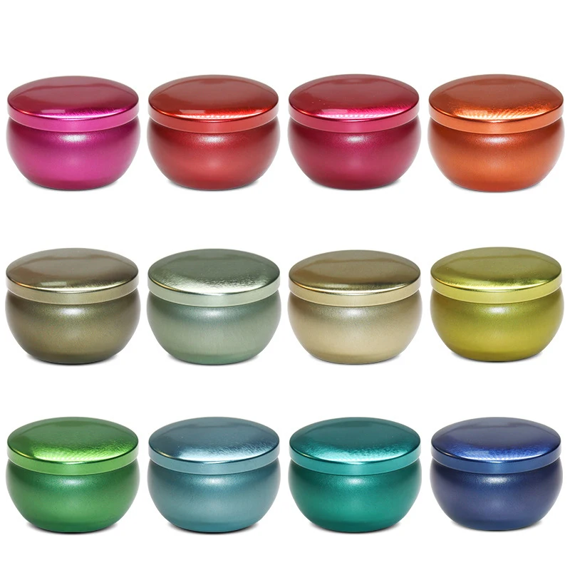 New special design wholesale unique new 2.2 oz multi colors tinplate cans candle jar