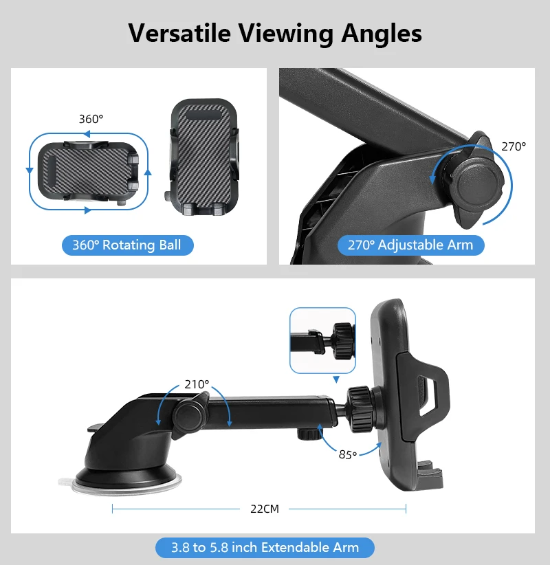 2 in 1 Hot  Air Vent Phone Cradle Car Mount Phone Holders Stand Suction Cup For Windshield Dashboard Car Mobile Phone Holders