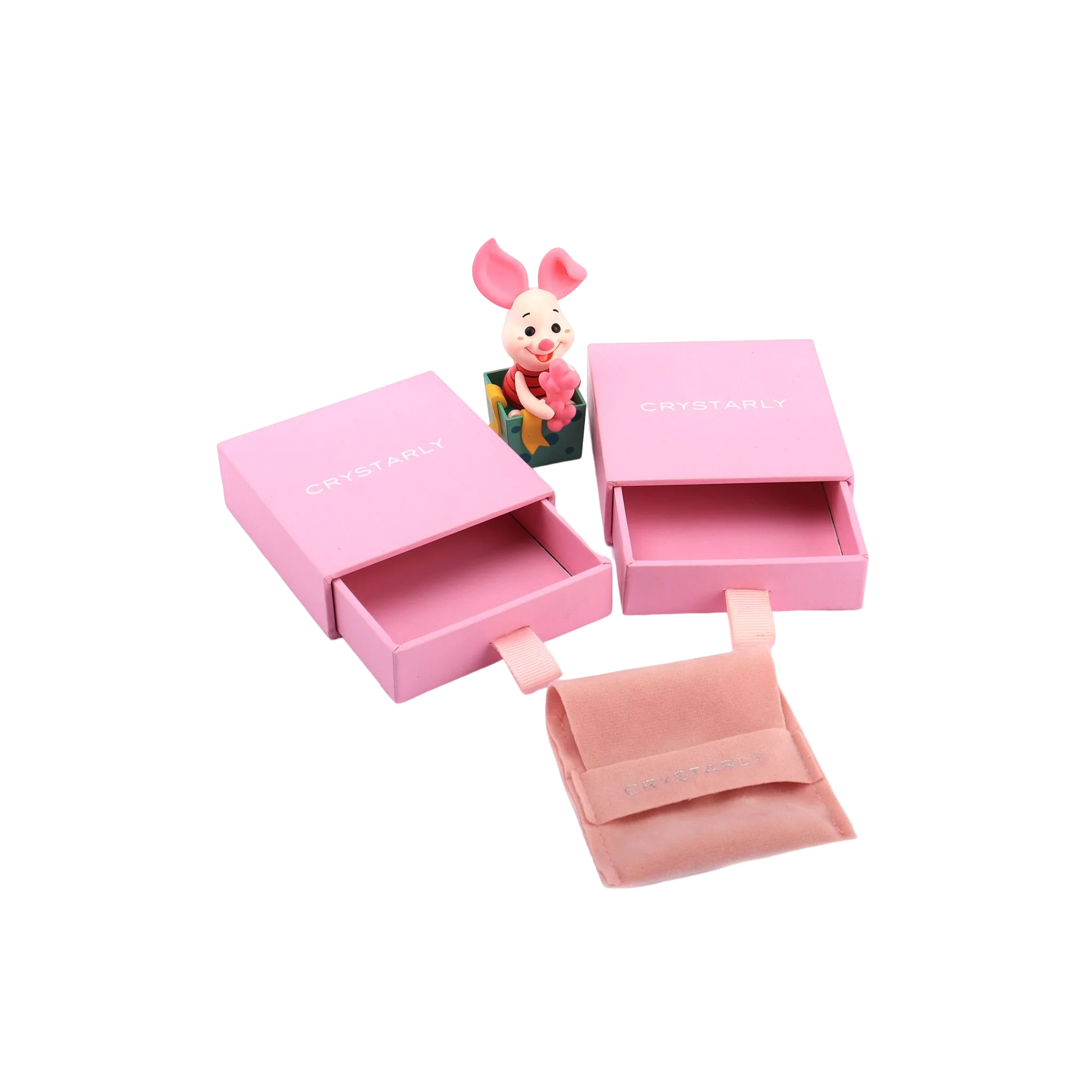 Brivote custom design logo pink jewelry drawer shipping box pull out ecologic big size packaging recycled jewelry gift paper box