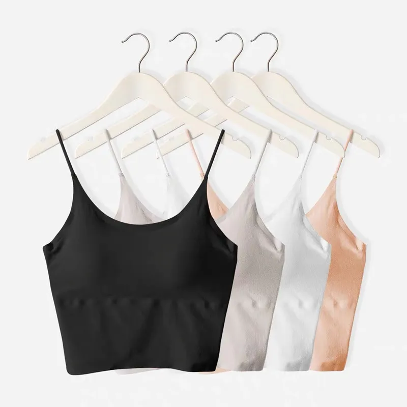 
New style Asia hot selling women french beauty back bra one piece ice silk seamless bra Camisole tube top 