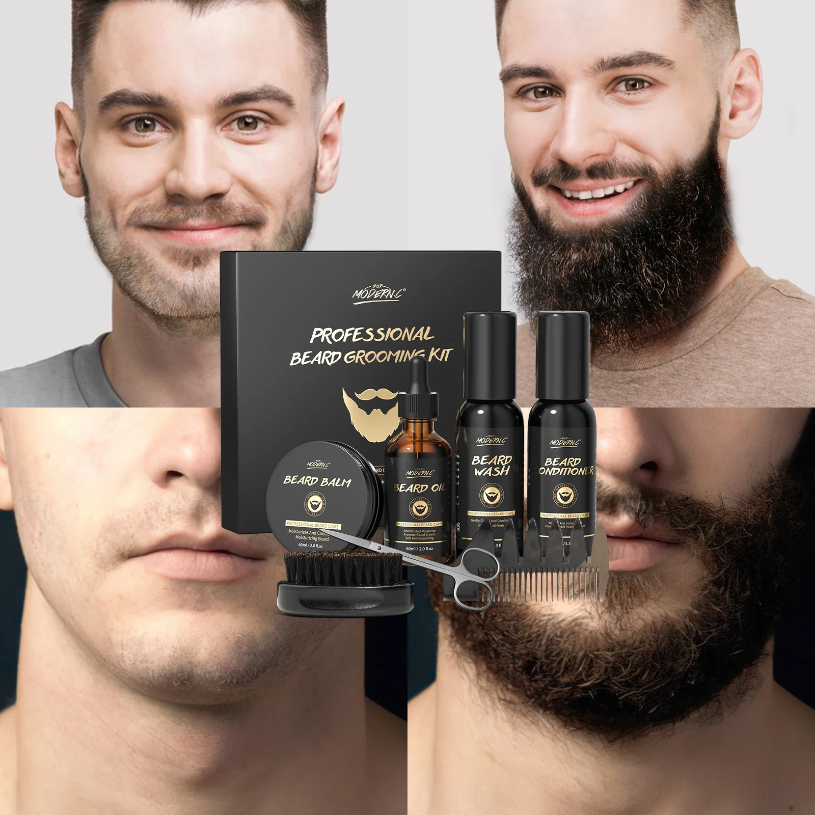 Фирменная торговая марка, мужской органический бальзам для роста бороды, набор для ухода за бородой